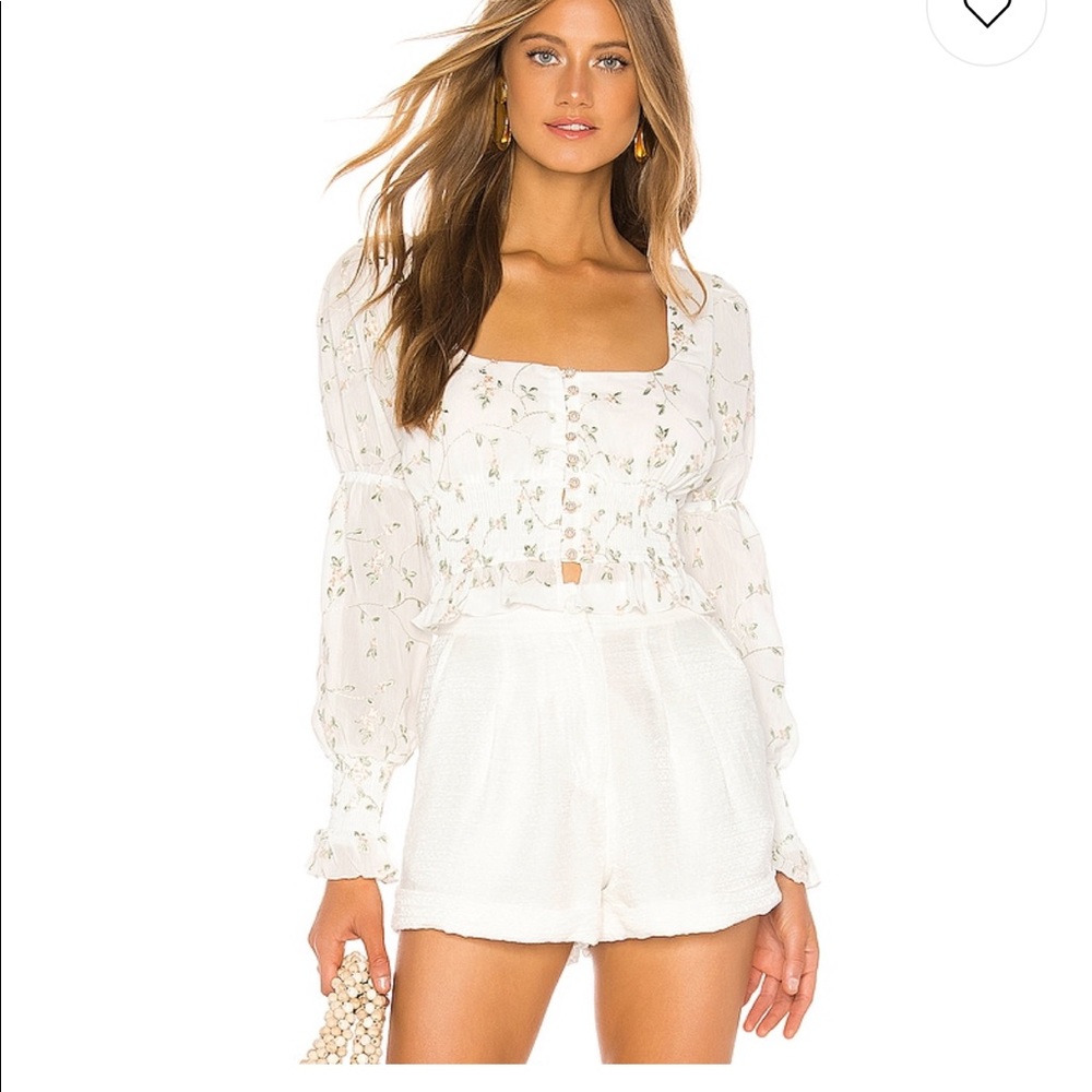 MAJORELLE Emerson Top in White Field